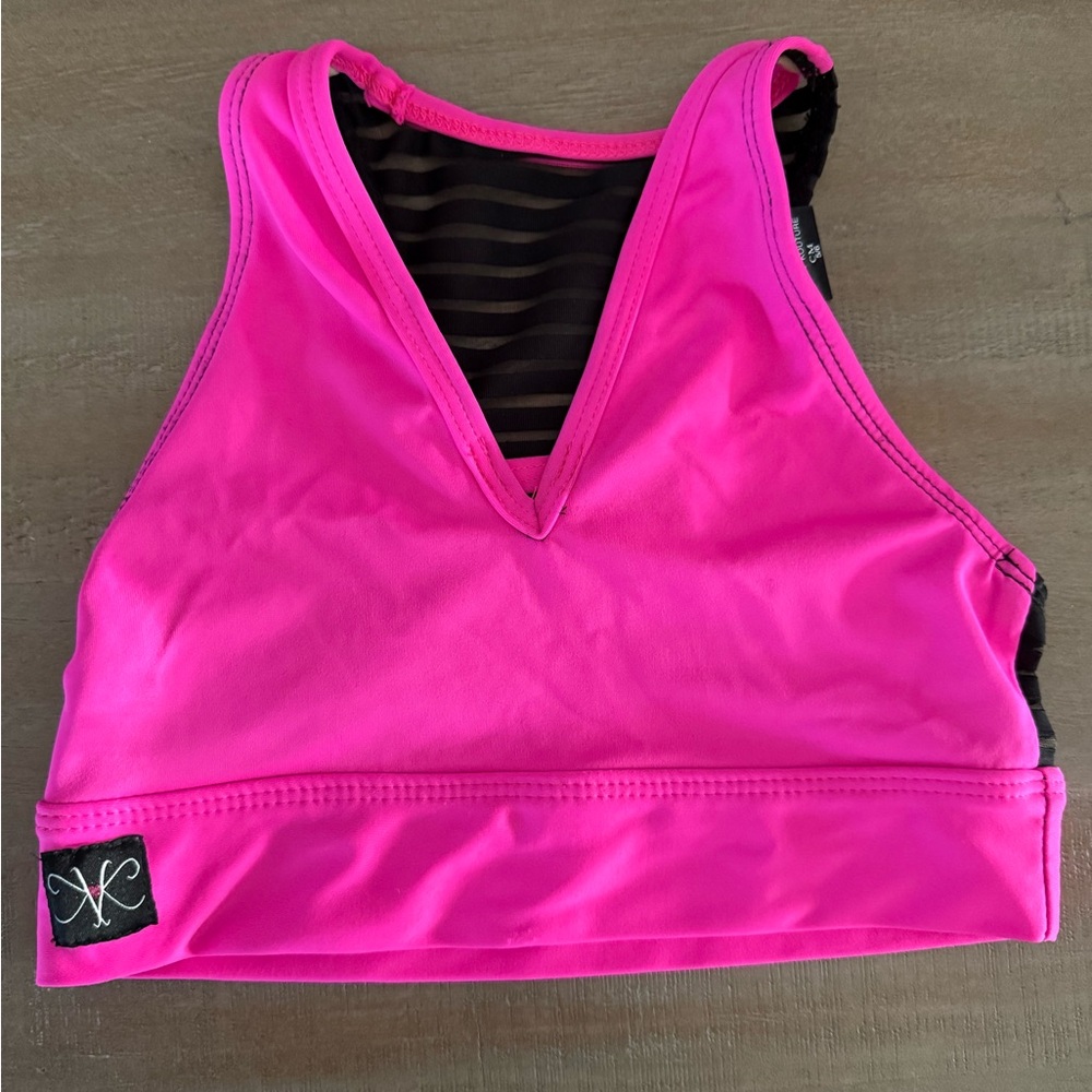 Kandi Kouture pink dance top CM